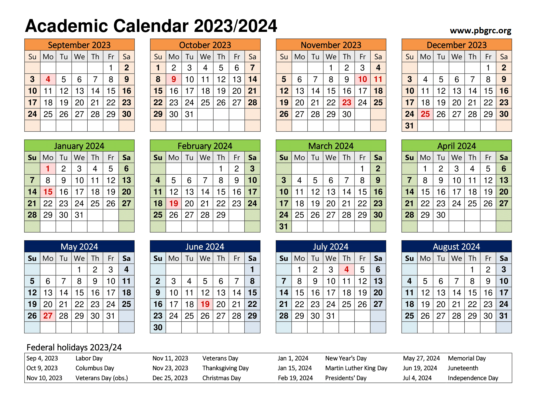 Plnu 20232024 Academic Calendar Printable 2024 Calendar 2024 Printable