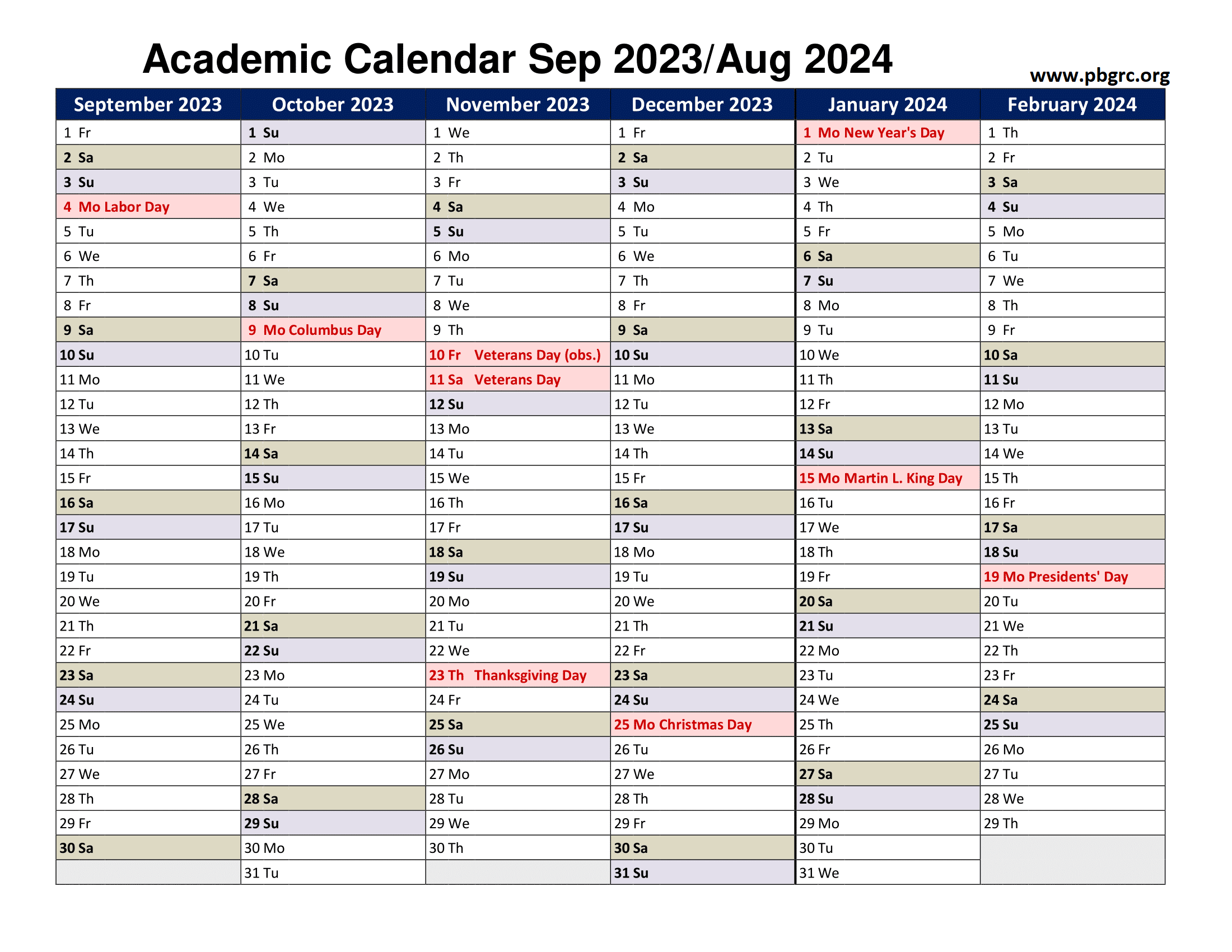 20232024 Academic Calendar Printable Free Katya Marlyn