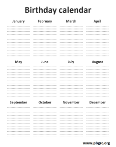 Top 20+ FREE! Birthday Calendar Printable PDF Templates 2024