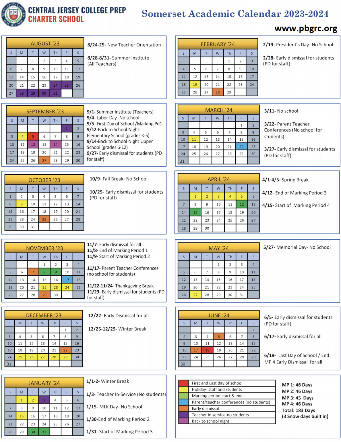 Free Printable Academic Calendar 2023 to 2024 Templates