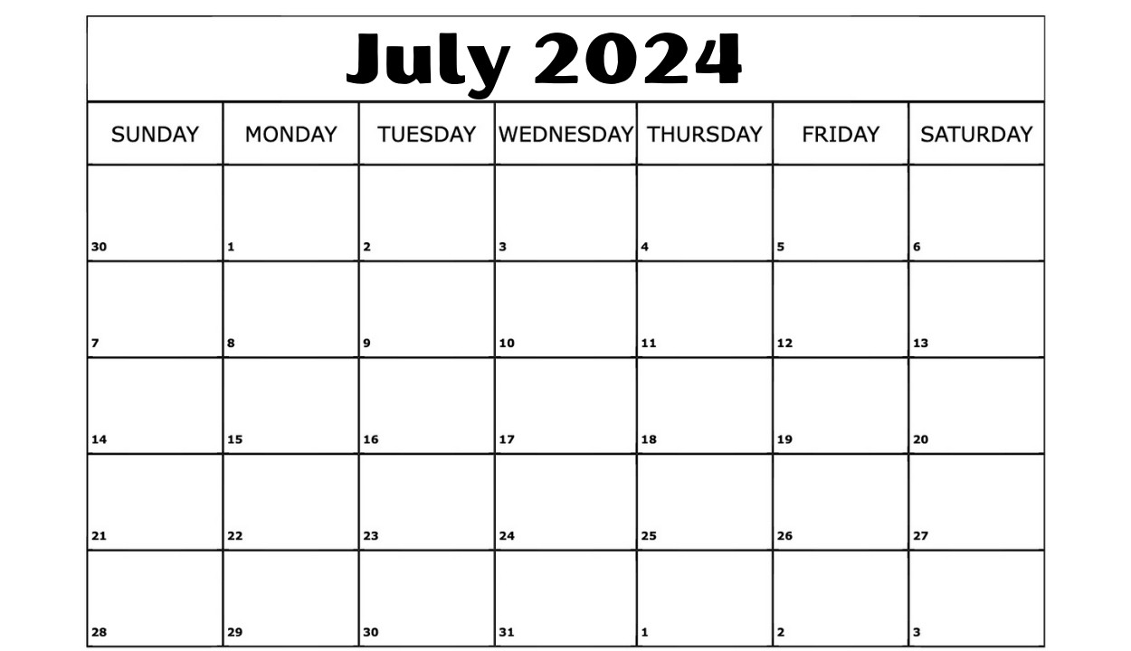 Free Editable July 2024 Calendar To Download - Word, SVG