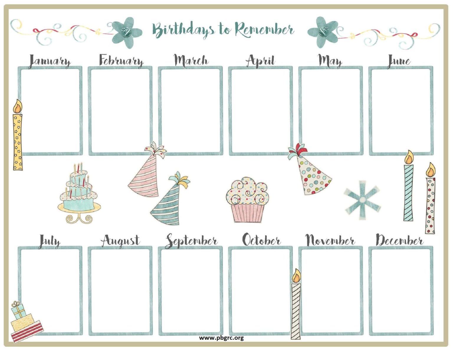 Top 20+ FREE! Birthday Calendar Printable PDF Templates 2024