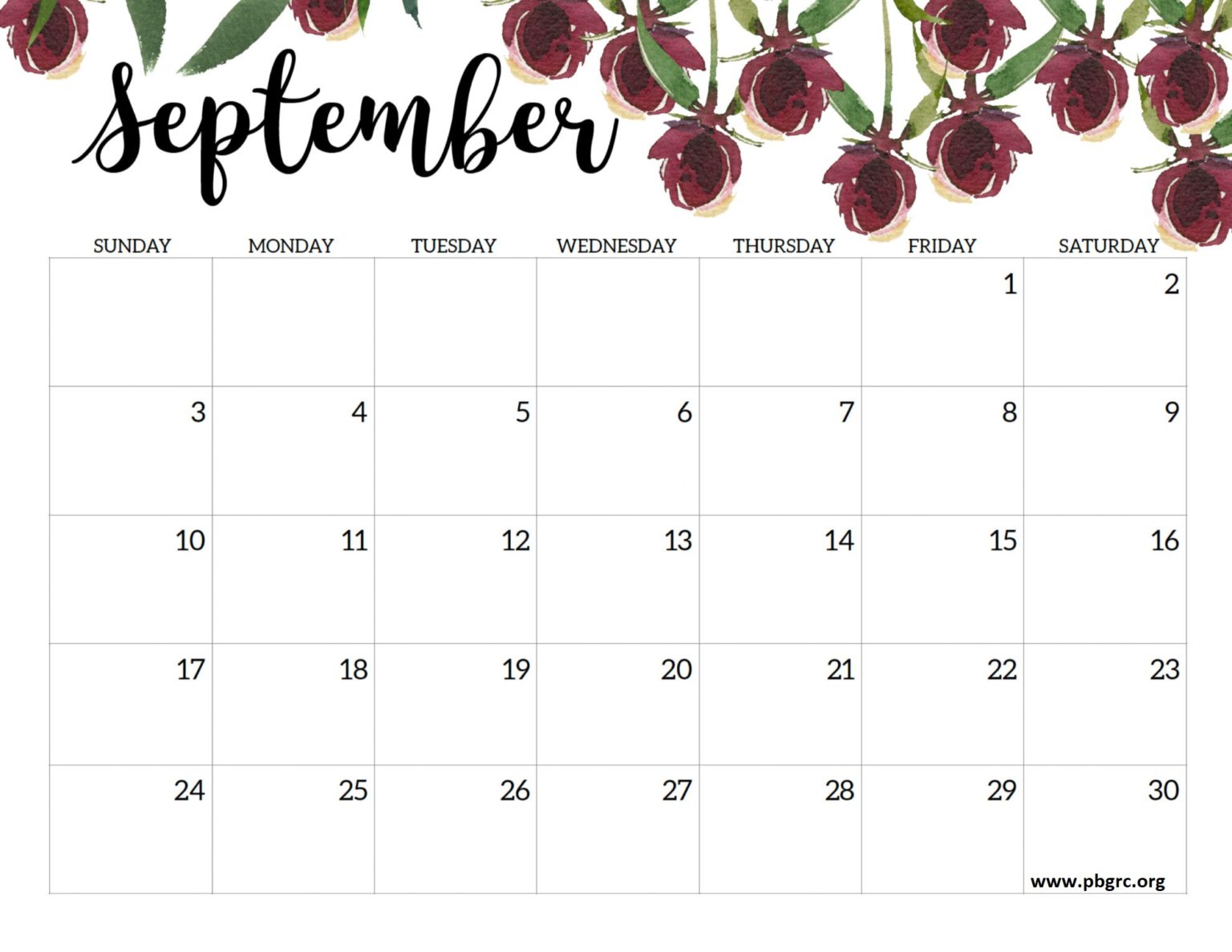 25+ Cute September 2023 Calendar Floral Wallpaper