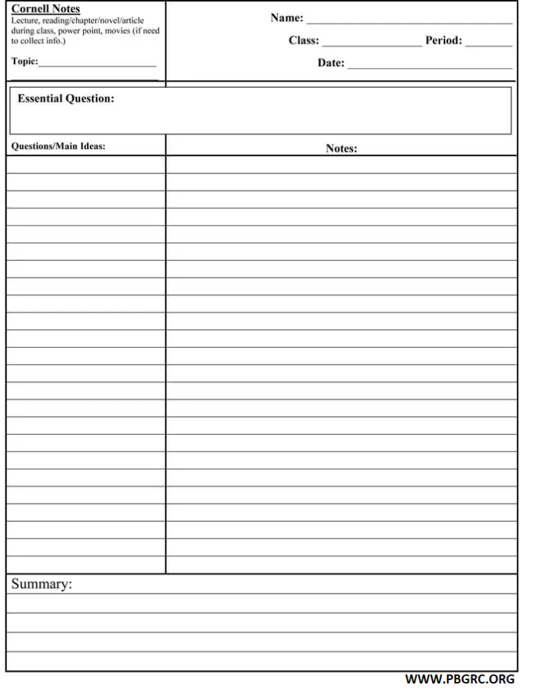 14+ FREE Printable Cornell Notes PDF Templates 2023