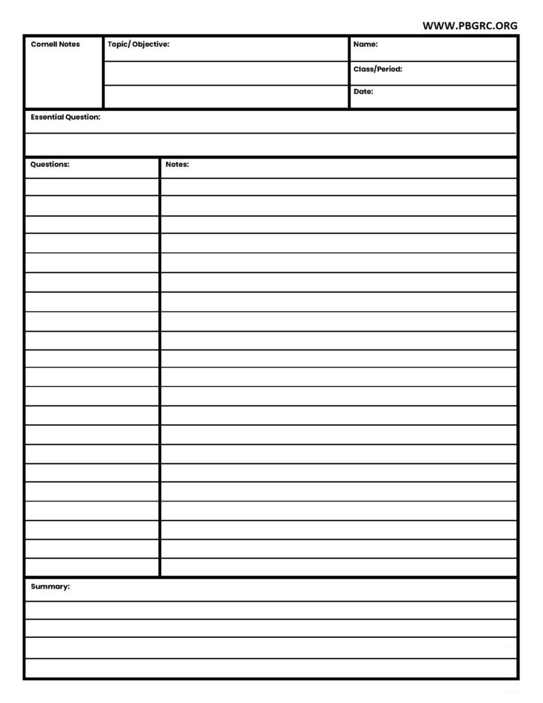 14+ FREE Printable Cornell Notes PDF Templates 2023