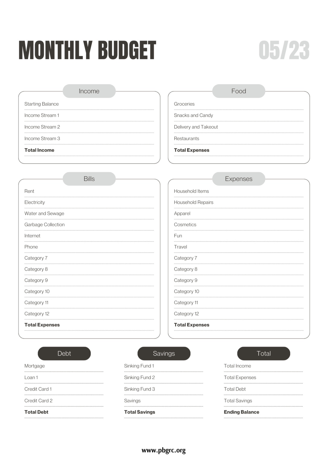 27 Free Printable Monthly Budget Templates 2024 With Planner 4537