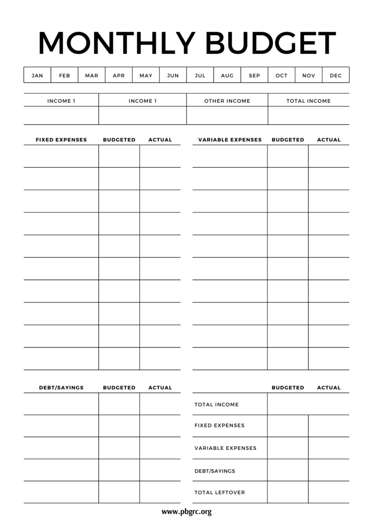 27+ FREE Printable Monthly Budget Templates 2024 With Planner