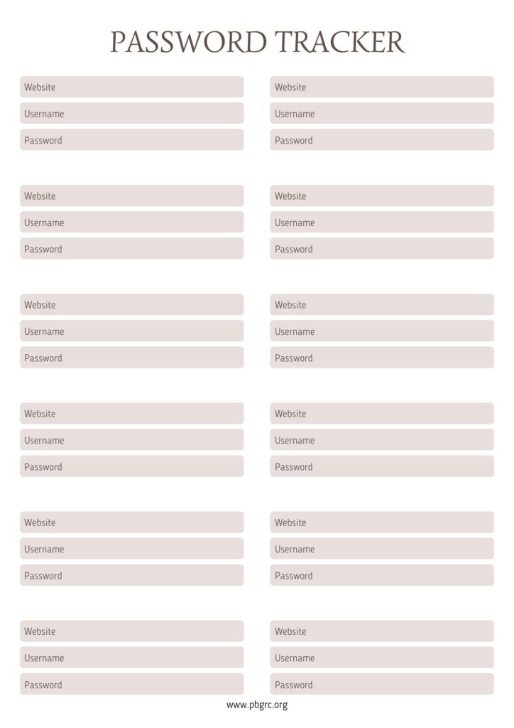 27+ [FREE] Printable Password Log Templates 2024