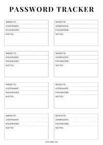 22+ [FREE] 2023 Printable Password Log / Tracker Templates