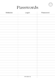 22+ [FREE] 2023 Printable Password Log / Tracker Templates