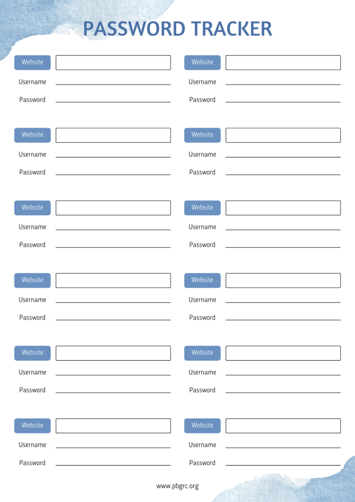 22+ [free] 2023 Printable Password Log   Tracker Templates