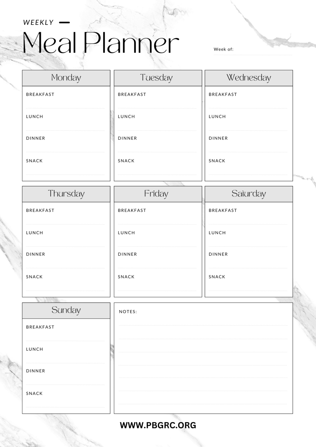 23+ FREE & Cute Printable Weekly Meal Planner Templates 2024