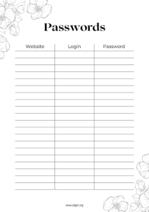 22+ [FREE] 2023 Printable Password Log / Tracker Templates