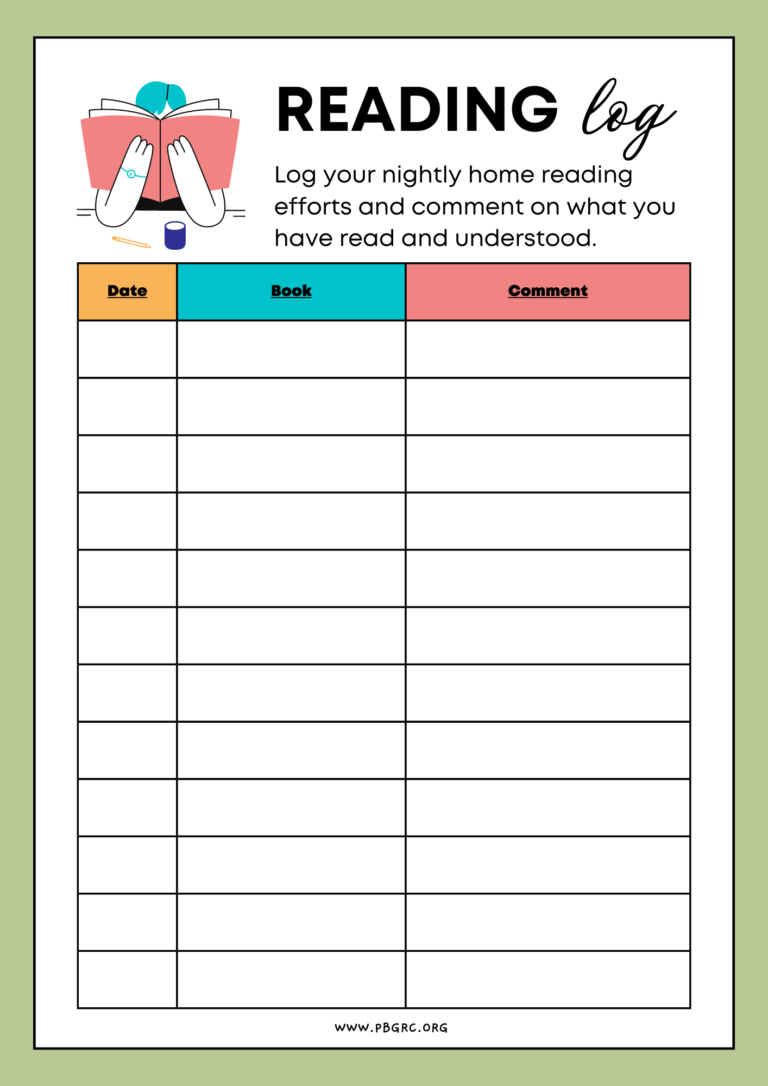 20+ Unique FREE Printable Reading Log Templates