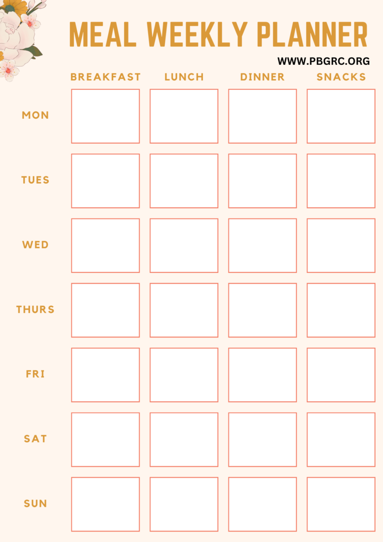 23+ FREE & Cute Printable Weekly Meal Planner Templates 2024