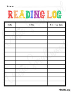 27+ FREE Printable Reading Log Templates To Download