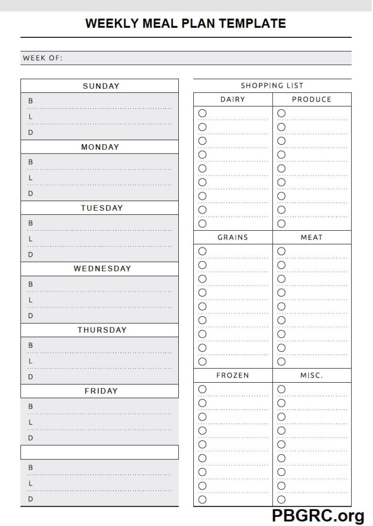 23+ FREE & Cute Printable Weekly Meal Planner Templates 2024