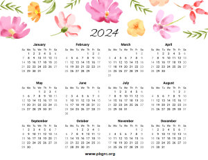 17+ Cute 2024 Floral Calendar Printable Templates