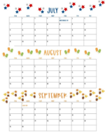 Printable July August September 2024 Calendar Templates