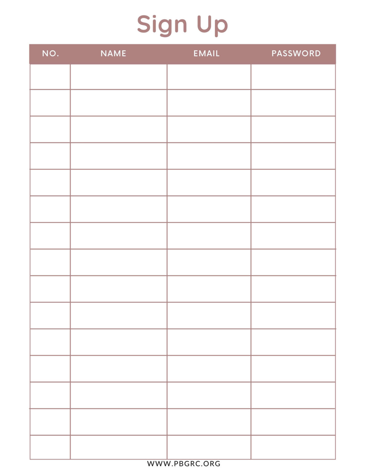 Free Printable Sign-up and Sign-in Sheet 2024 Templates
