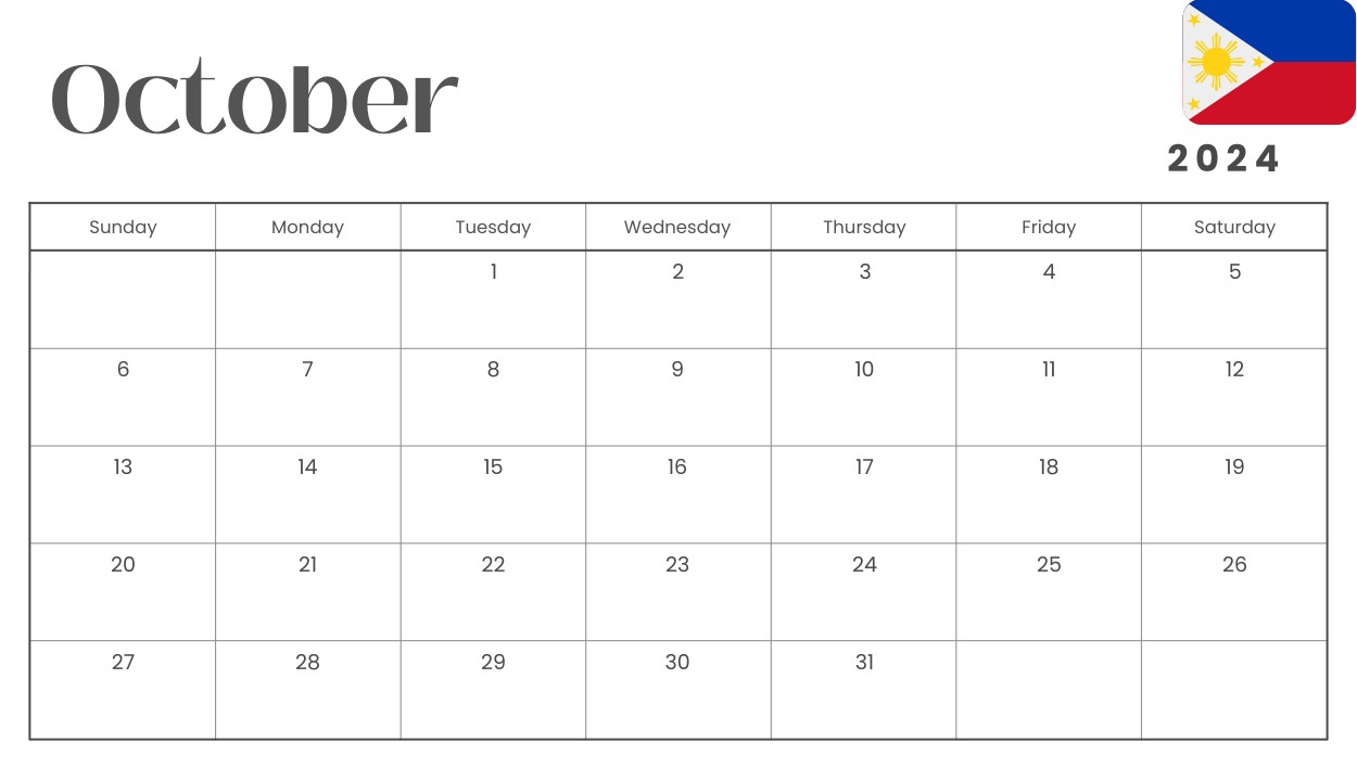 October 2024 Calendar with Holidays USA UK Canada Australia & More