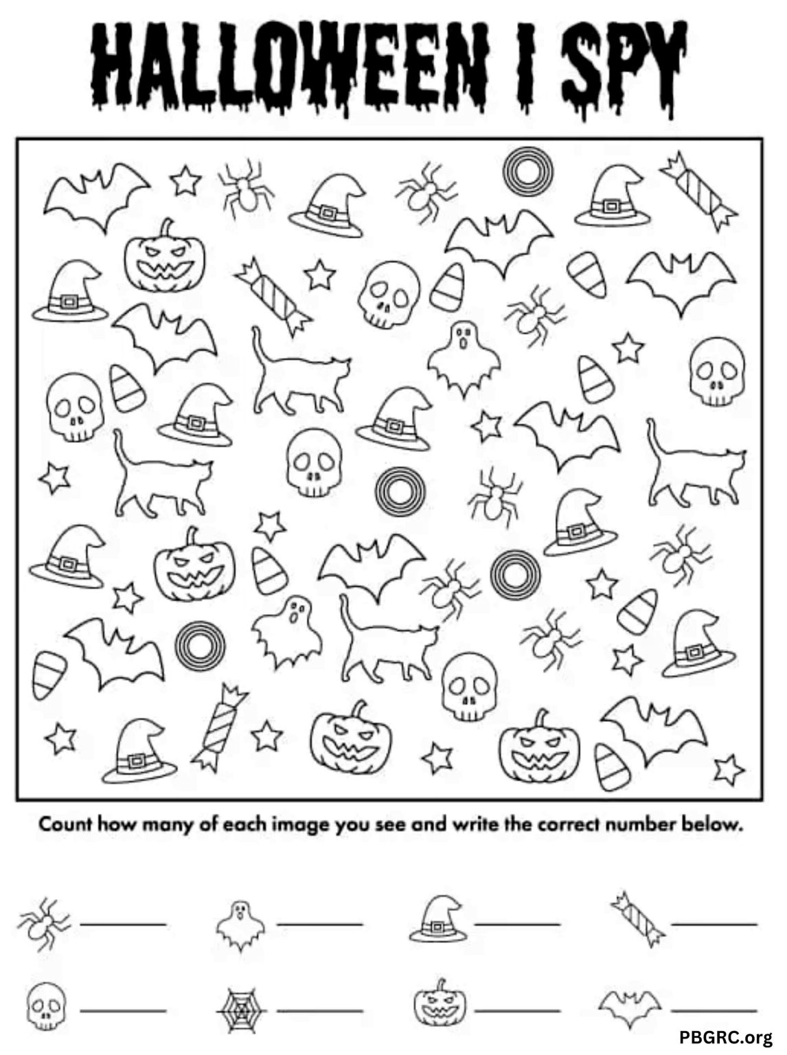 Free Printable I Spy Halloween Coloring Page Game Activities 2023