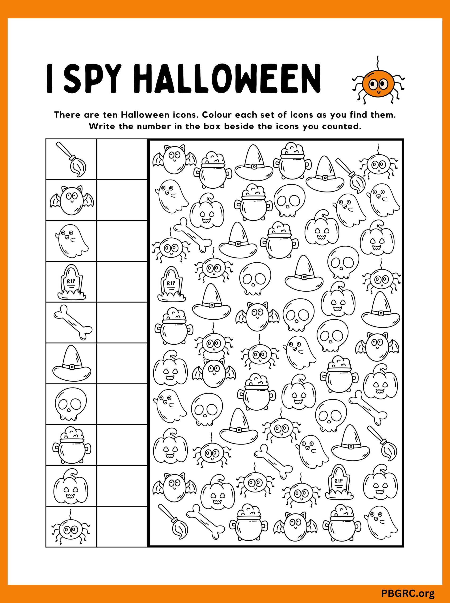 Free Printable I Spy Halloween Coloring Page Game Activities 2023