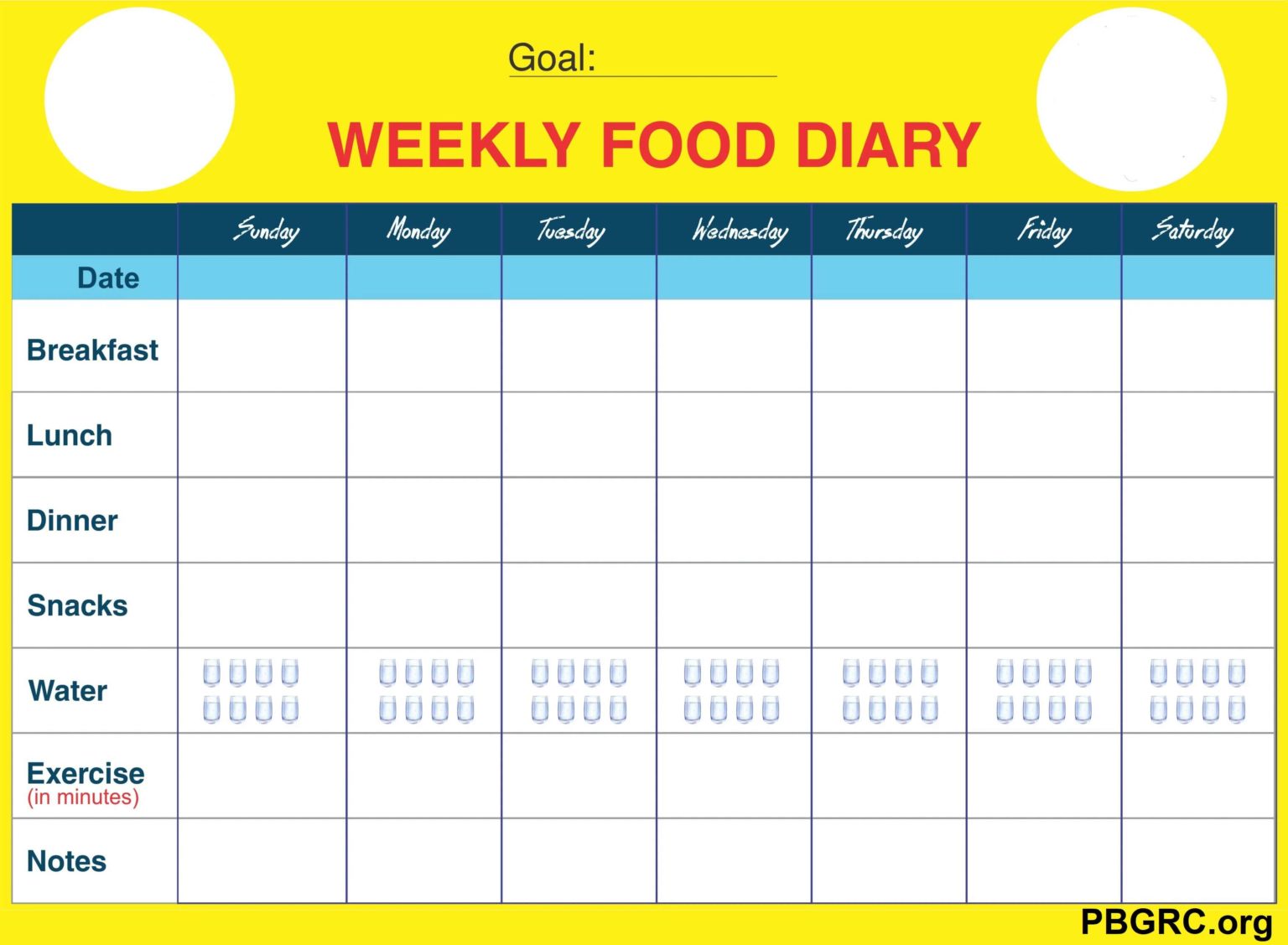 Free Printable Food Diary Templates 2024 Sample 7 Days