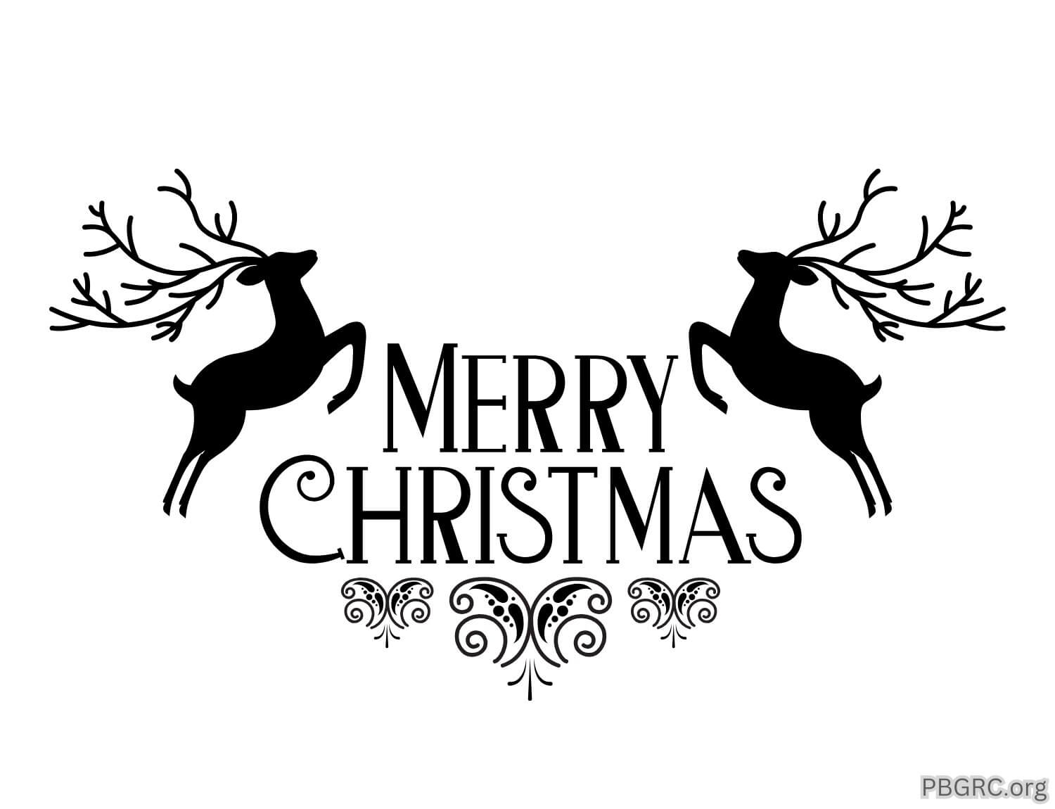 Free Black And White Merry Christmas Clipart 2023 - Download Borders ...
