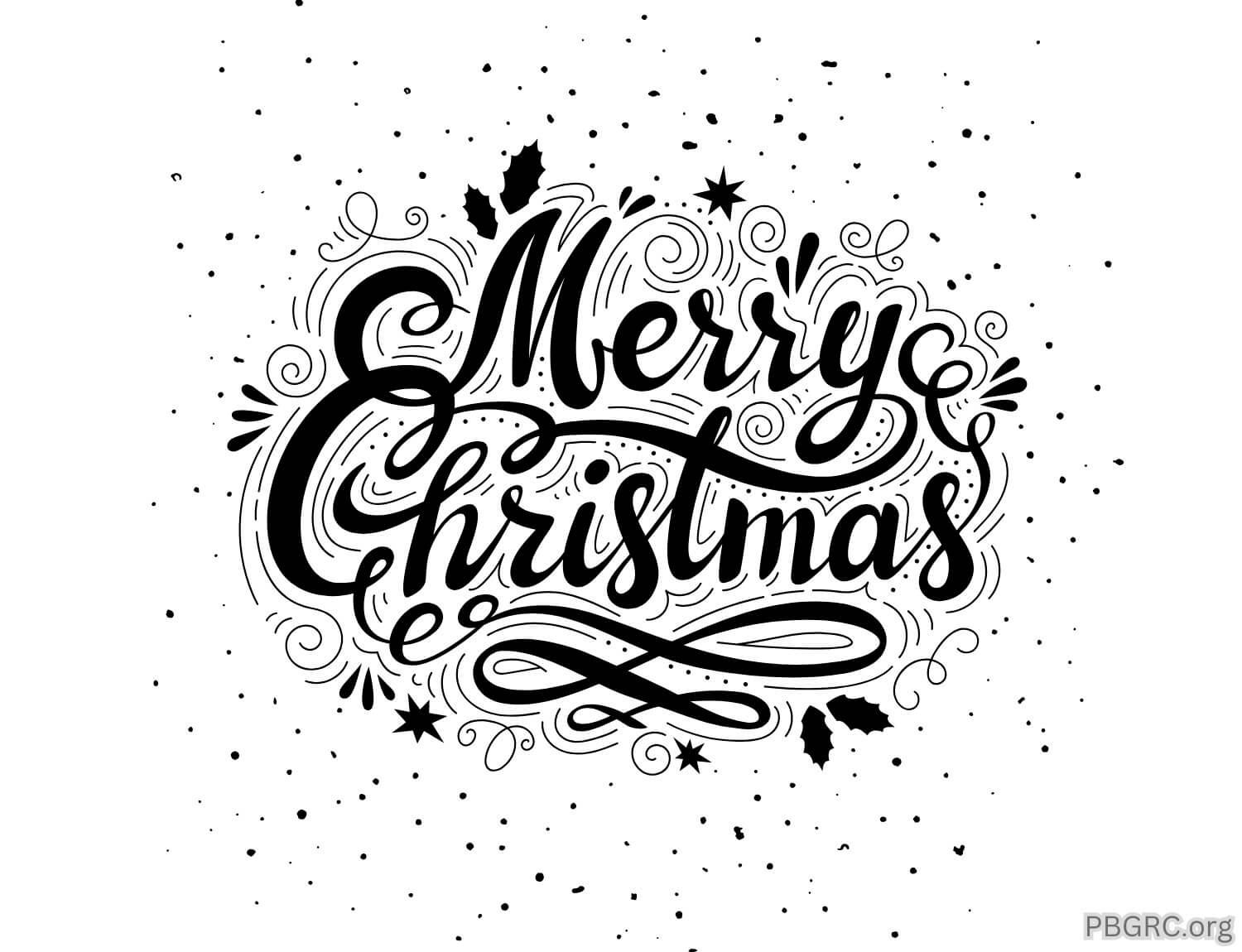 Free Black And White Merry Christmas Clipart 2023 - Download Borders ...