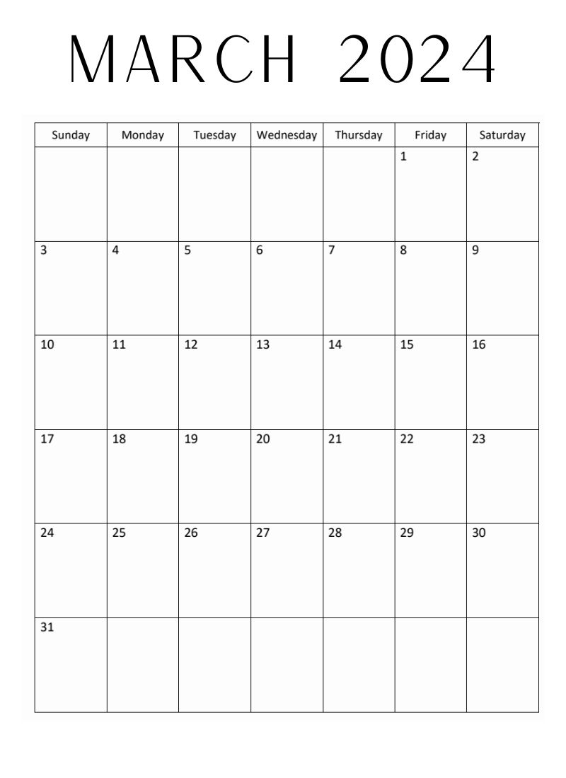 Free Editable March 2024 Calendar Templates