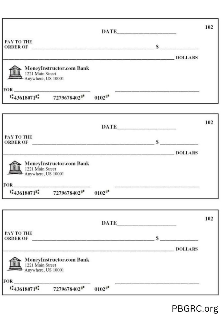 Free Printable Blank Check Template – [Example, Layout] Excel, PDF