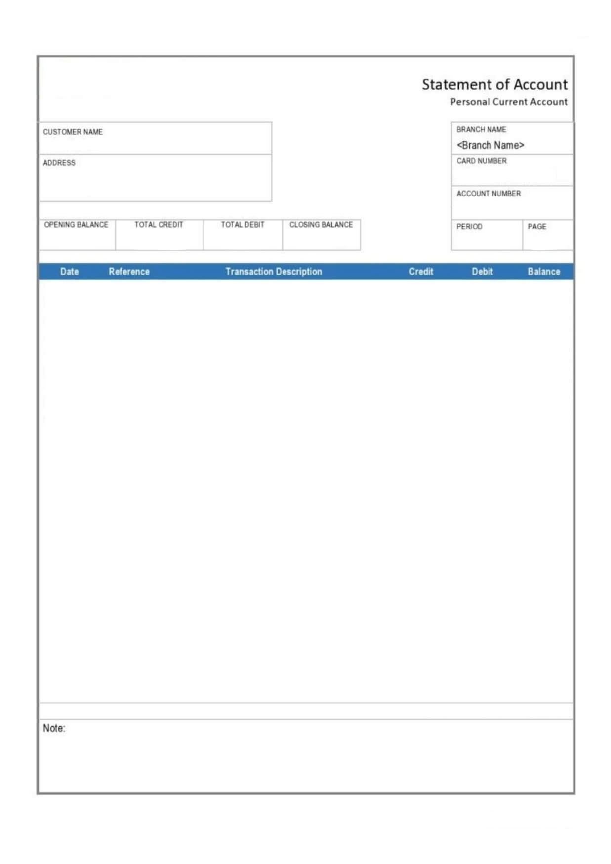 Free Bank Statement Templates [Excel, Word, PDF] Printable Generator