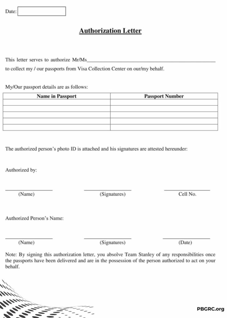 Authorization Letter Template Word