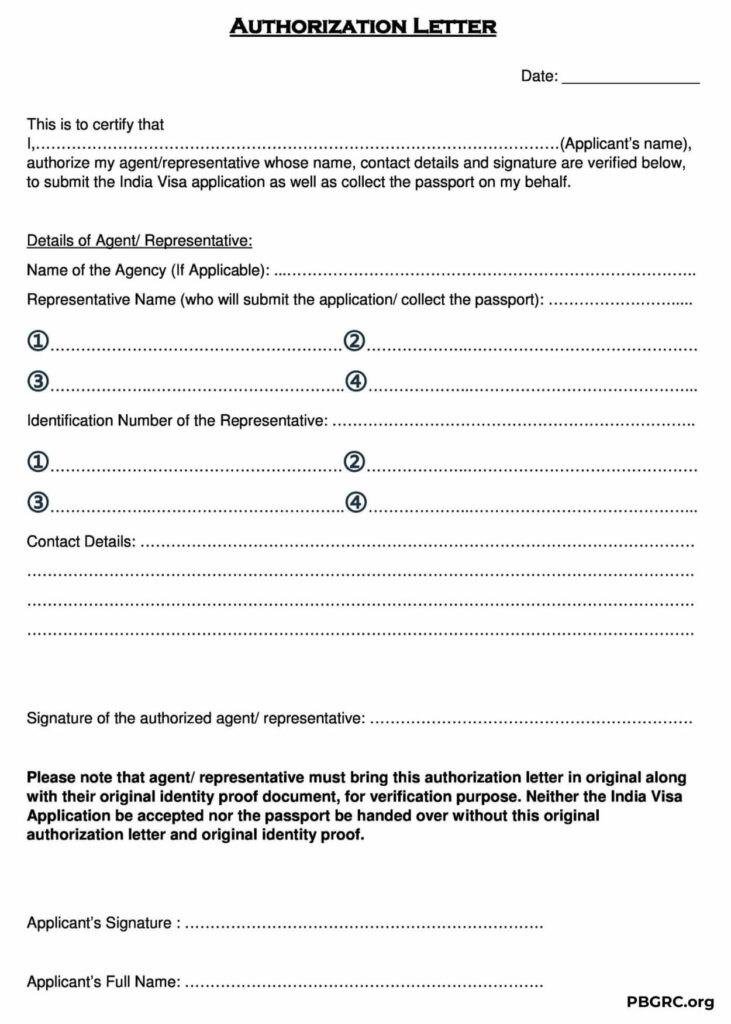 Authorization letter template Free Print