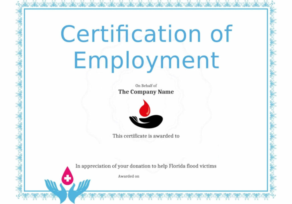 Certificate of Employment Template PDF