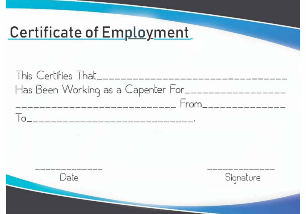 Certificate of Employment Template Word