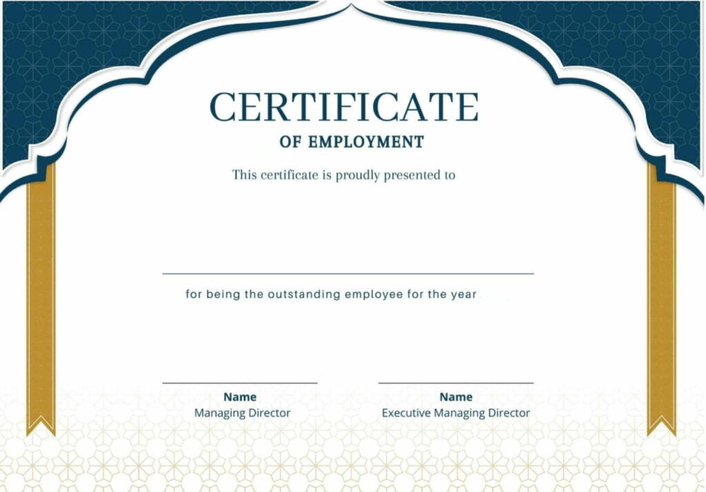 Certificate of Employment Template Word Doc