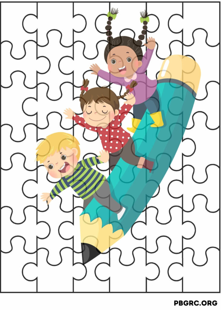 Classroom Fit Together Full Page Printable Puzzle Piece Template