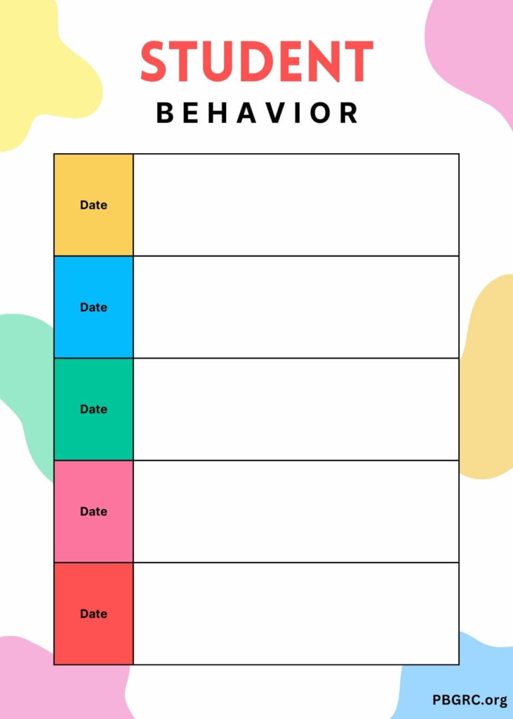 Free Printable Behavior Chart For Preschool Word